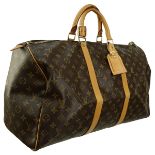 Louis Vuitton Brown Monogram Keepall 50 Travel Bag