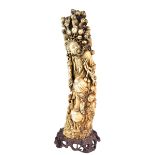 Large Chinese Bone Carving on Stand