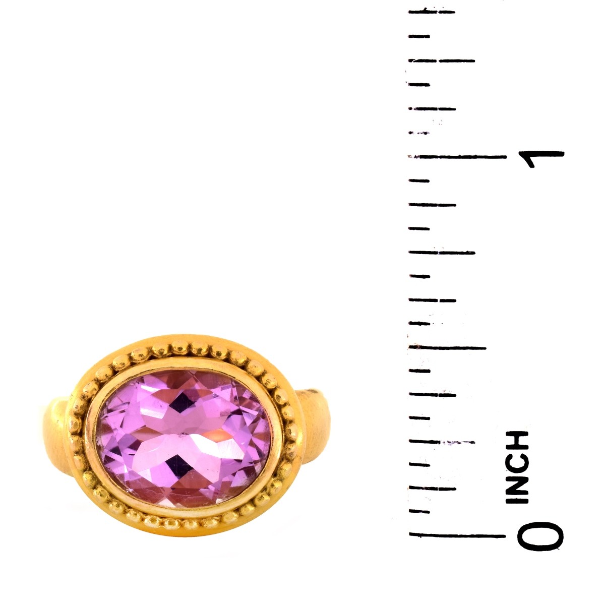 Amethyst and 14K Gold Ring - Image 6 of 7
