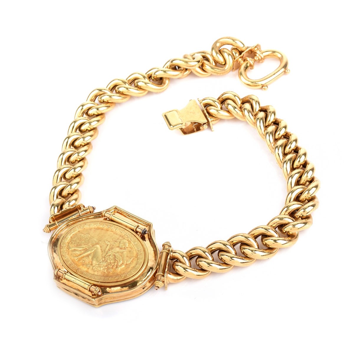 Vintage Italian 18K Gold Link Necklace - Image 3 of 4