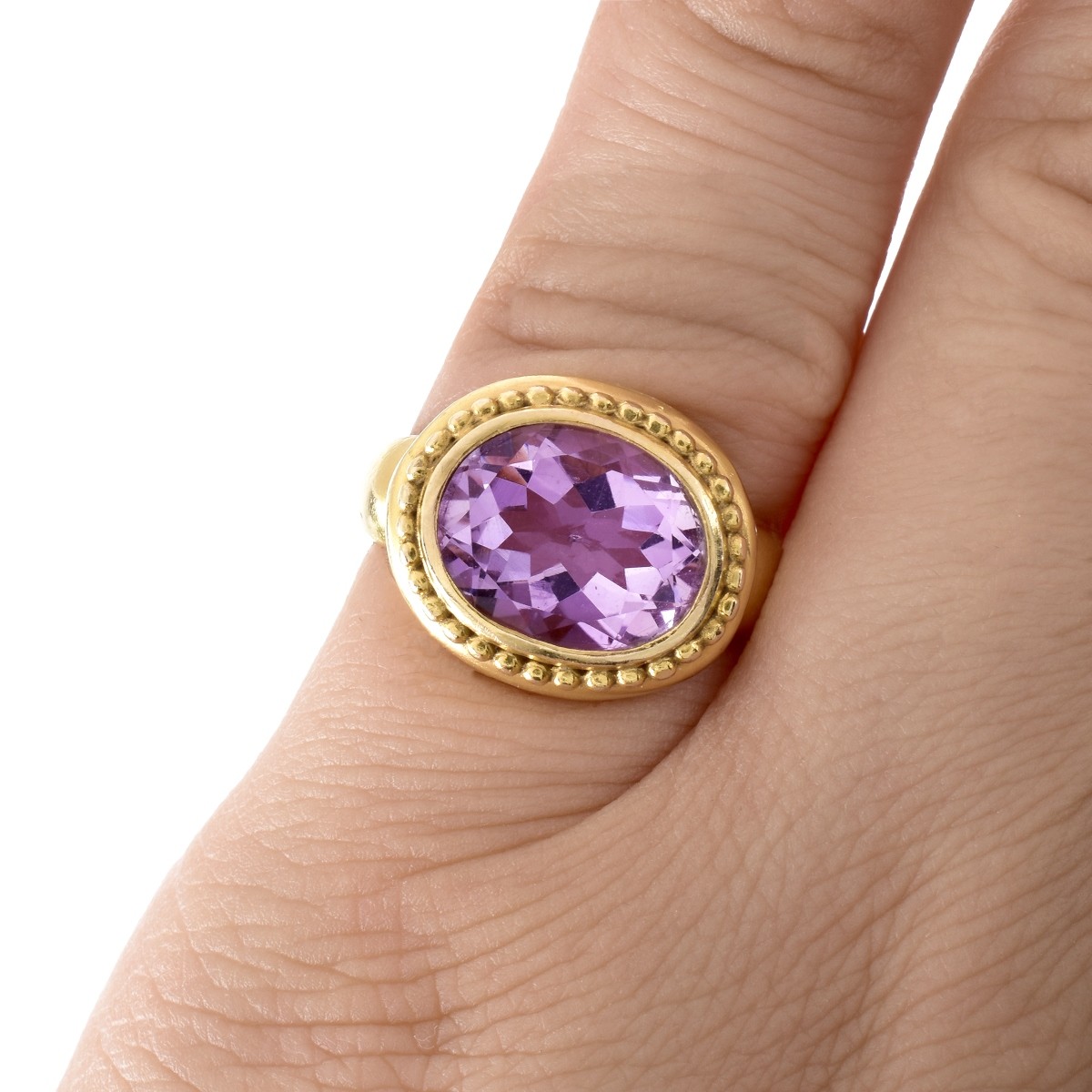 Amethyst and 14K Gold Ring - Image 7 of 7