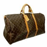 Louis Vuitton Brown Canvas Monogram Keepall 60