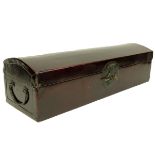 Antique Chinese Lacquered Leather Scroll Box