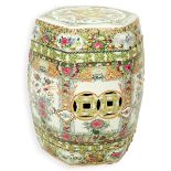 Chinese Rose Medallion Porcelain Garden Seat