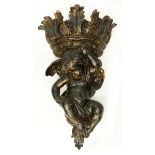 Polychrome Composition Putti Figural Wall Hanging