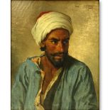 19th C Orientalist School O/C "Portrait Of A Man"