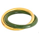 Tiffany & Co 18K Gold and Jade Bangles