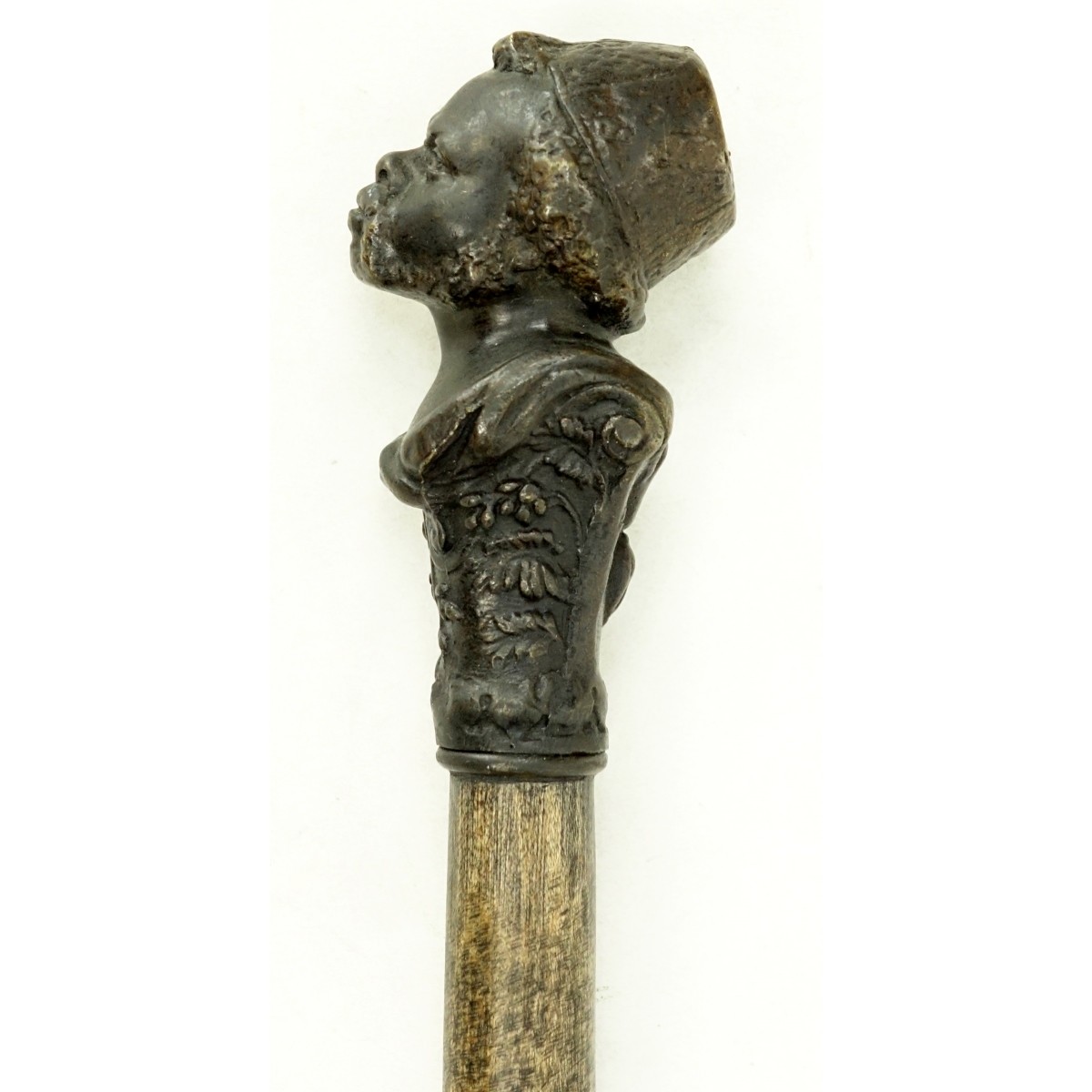 19th Century Bronze Nubian Figural Walking Cane - Image 2 of 3