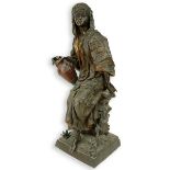 Antique Polychrome Spelter Orientalist Female