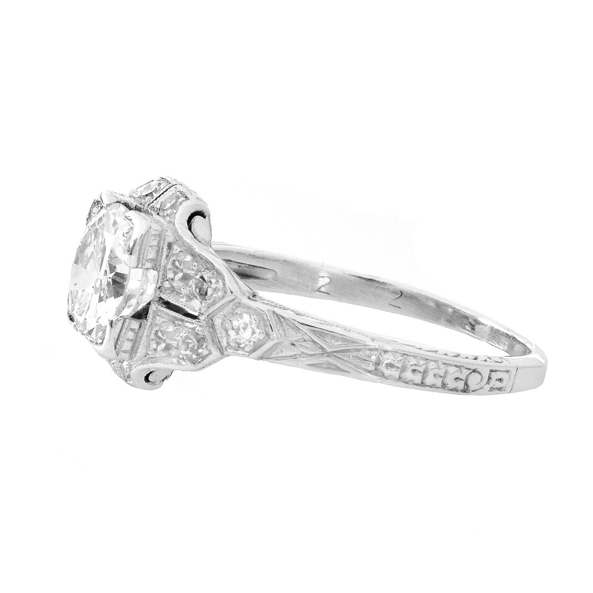 Art Deco 1.30 Carat TW Diamond and Platinum Ring - Image 3 of 5