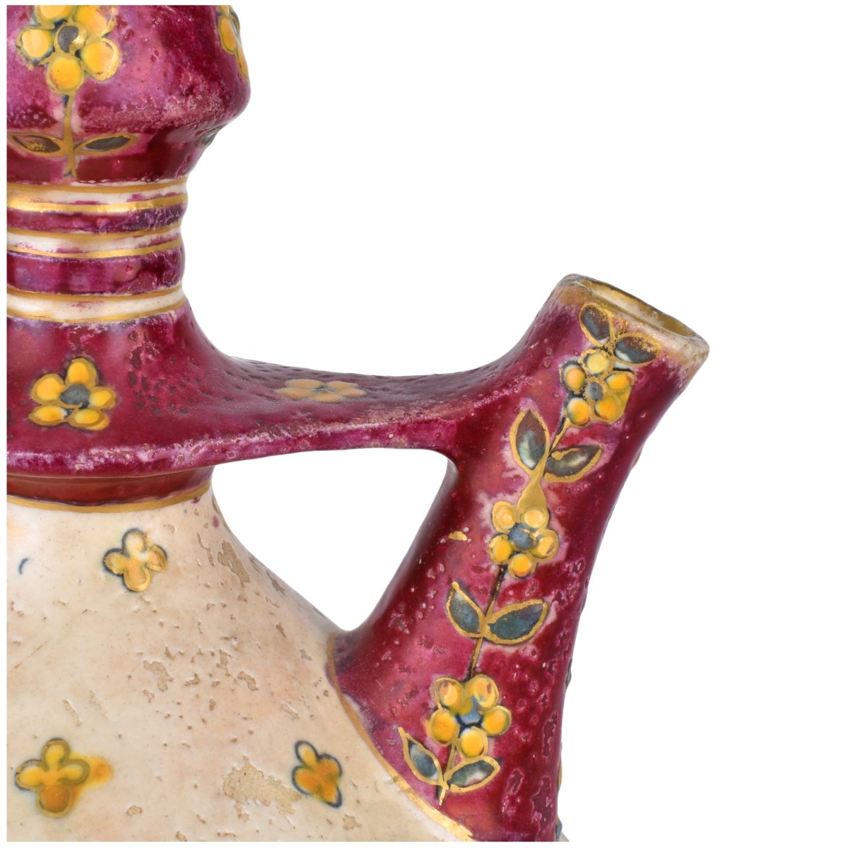 Large Amphora Enameled Pottery Pitcher - Image 3 of 6