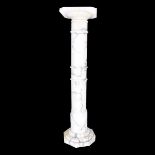 A White Carrara Marble Column Pedestal