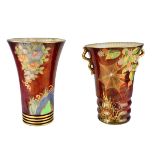 Carlton Ware Rouge Luster Pottery Vases