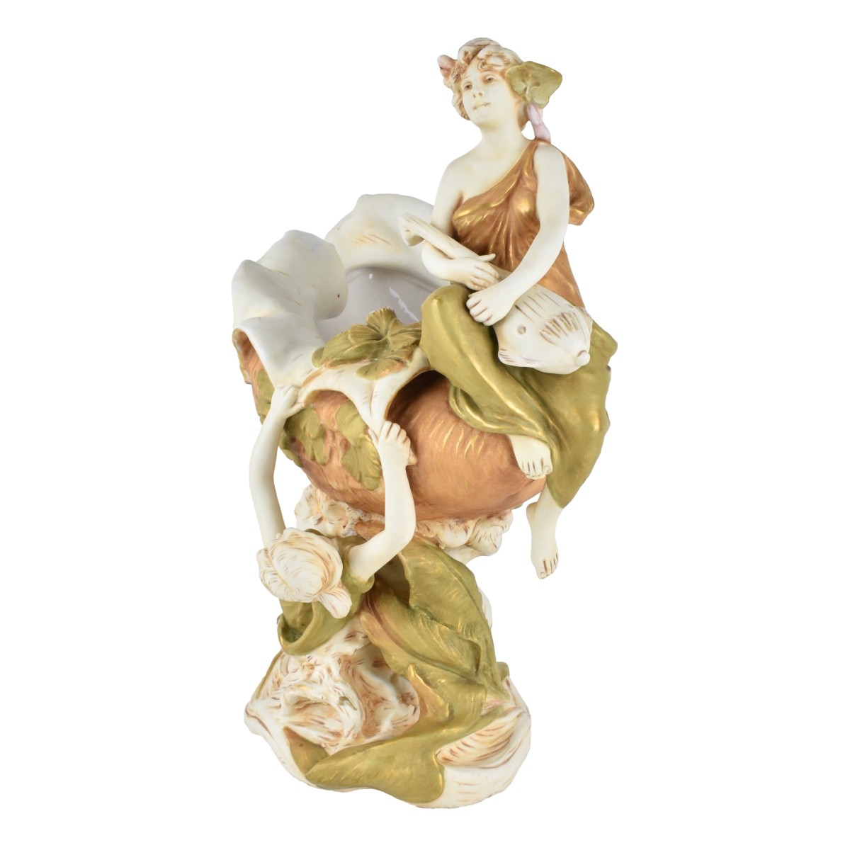 Large Royal Dux Porcelain Figural Centerpiece - Image 3 of 6