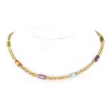 Bulgari 18K Gold Multi Gemstone Necklace