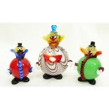 Mid Century Murano Art Glass Clown Figurines