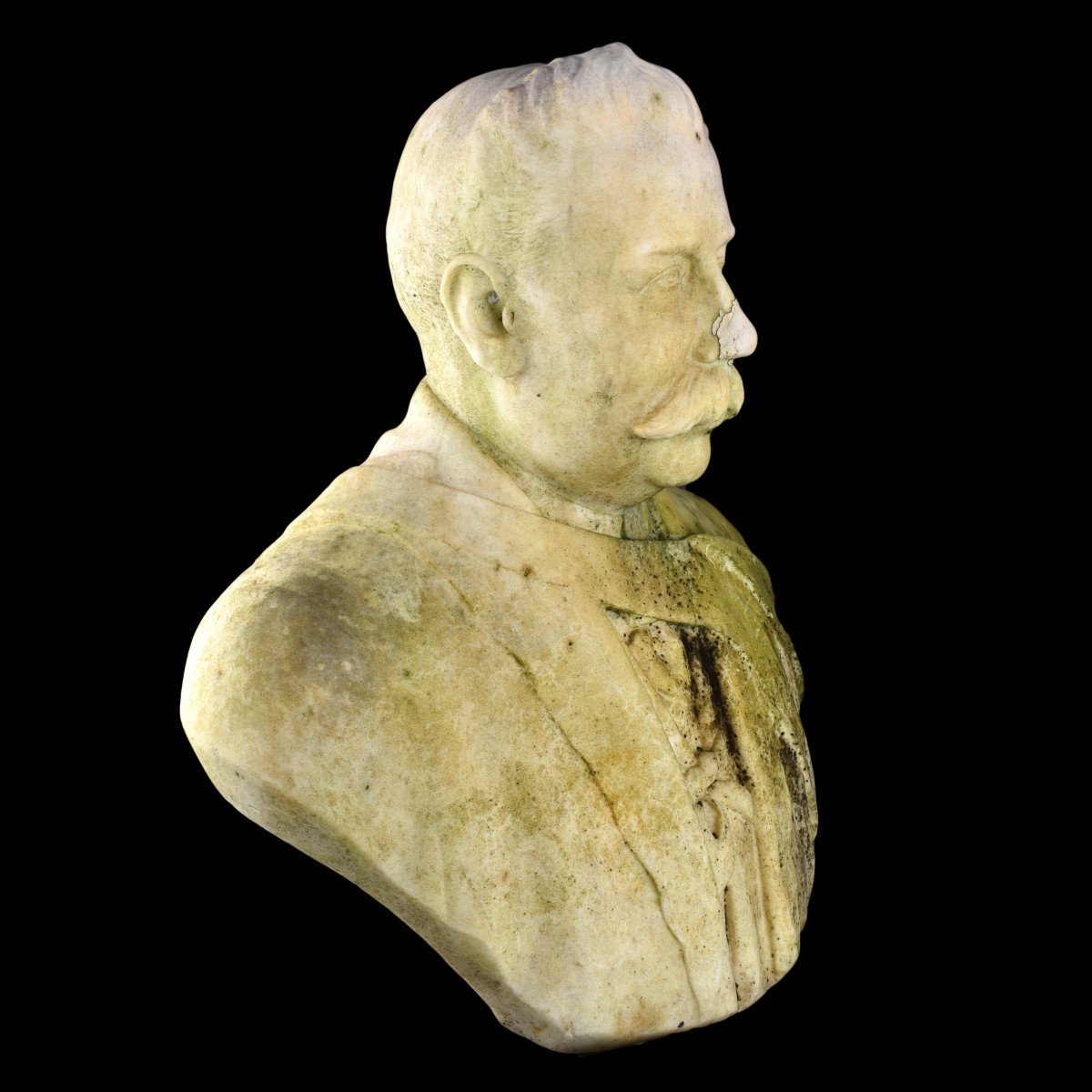 Antique 1920's Marble Bust Of A Man - Image 3 of 5