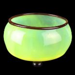 Charles Schneider Art Glass Footed Bowl