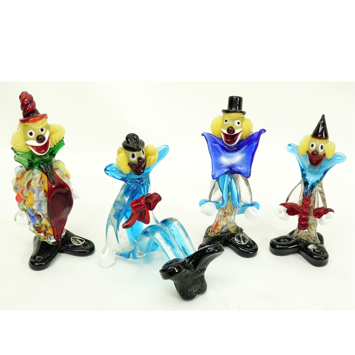 Mid Century Murano Art Glass Clown Figurines