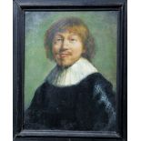 17th century style bust portrait of a man, oil on canvas laid on panel,