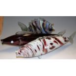 Three various Murano coloured glass fish ornaments Condition Report / Extra Information
