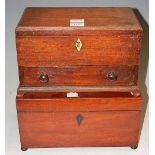 A 19th century mahogany hinge-top table box,