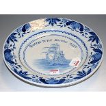 A 19th century Delft blue and white charger,