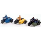 Dinky Toy motorcycle group to include; No.