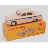 Dinky Toys, 176 Austin A105 saloon, cream body, violet blue panel line with cream hubs,