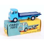 Corgi Toys, 457 ERF 44G platform lorry, light blue cab and chassis with dark blue back,