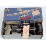 A boxed Frog Models Mk 4 Interceptor fighter plane with silver and black detailed body,
