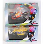 Scalextric Moto GP Boxed Group, 2 cased examples to include C60004 "Alex Barros" Honda,