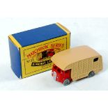 Matchbox 1-75 Series, ERF Horsebox, red cab and chassis, tank back, metal wheels,