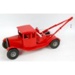 A Triang Lines Brothers large scale pressed steel model of a breakdown truck finished in red with