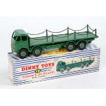 Dinky Toys, 905, Foden flat truck with chains, 2nd type cab, all green version with mid-green hubs,