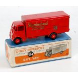 Dinky Toys, 514, Slumberland Mattresses Guy Van, red body and cab with red super toys hubs,