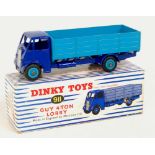 Dinky Toys, 911, Guy 4-Ton Lorry, violet blue cab and chassis, light blue back and hubs,