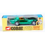 Corgi Toys, 300 Chevrolet Corvette Stingray with golden jacks and take-off wheels,