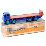 Dinky Toy, 503 Foden flat truck with tailboard, 2nd type cab with no flash, violet blue cab/chassis,