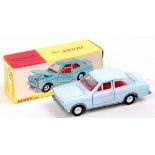 Dinky Toys, 168, Ford Escort, light blue body, red interior, spun hubs,