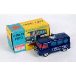 Corgi Toys, 464, Commer Police Van, dark blue body, blue roof light, un-barred windows,