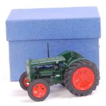 1/32nd scale white metal and resin model of a Fordson N Tractor, finished in green and orange,