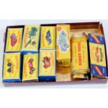 A collection of various Matchbox and Dinky toys empty all card boxes,