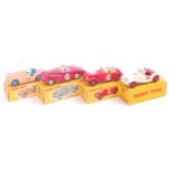 Dinky Toys Boxed Sports Saloon Group, 4 examples, to include No.111 Triumph TR2 Sports (G-BG), No.
