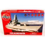 Airfix 1/350th scale plastic kit for a Type 45 Destroyer, No.