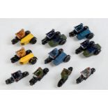 10 various loose Dinky Toys Motorcycles and Sidecars, to include No.37, No.