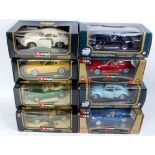 8 various boxed Bburago 1/18 scale diecast vehicles Porsche 911, Ferrari 456GT,