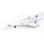 A Meccano kit built model of a Concord aircraft,