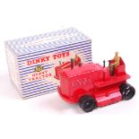 Dinky Toys, 963, Heavy Tractor, red body with tan driver, green tracks, 1 perished,