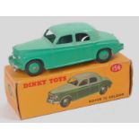 Dinky Toys, 156 Rover 75 saloon, light green upper body with green lower body, green hubs,